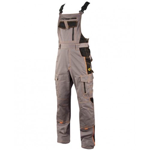 Pánske nohavice s náprsenkou ARDON VISION 03, sivo-oranžová